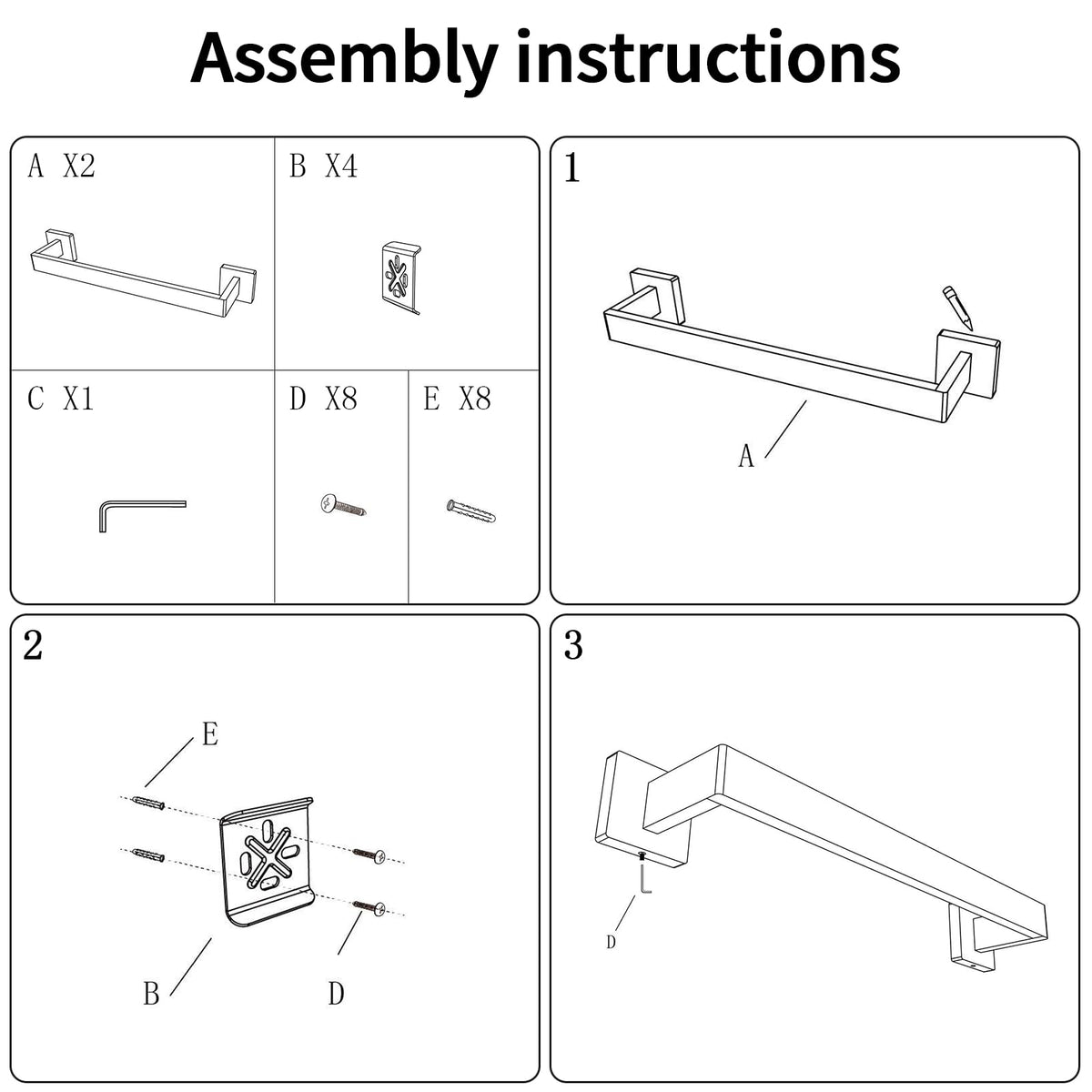 FLE versatile wall-mount holds towels and small accessories for organization.