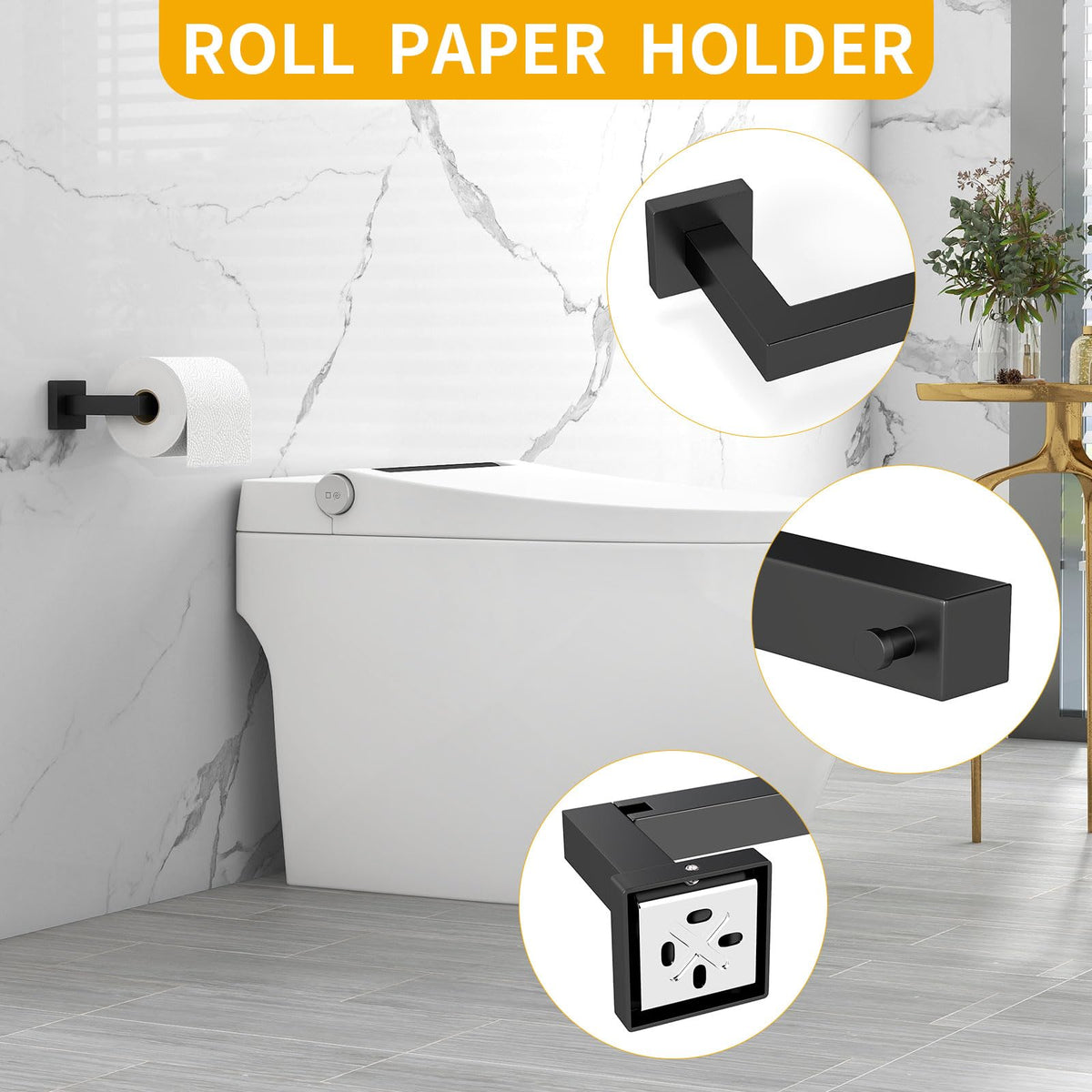 FLE wall-mounted bathroom hardware for versatile room installations