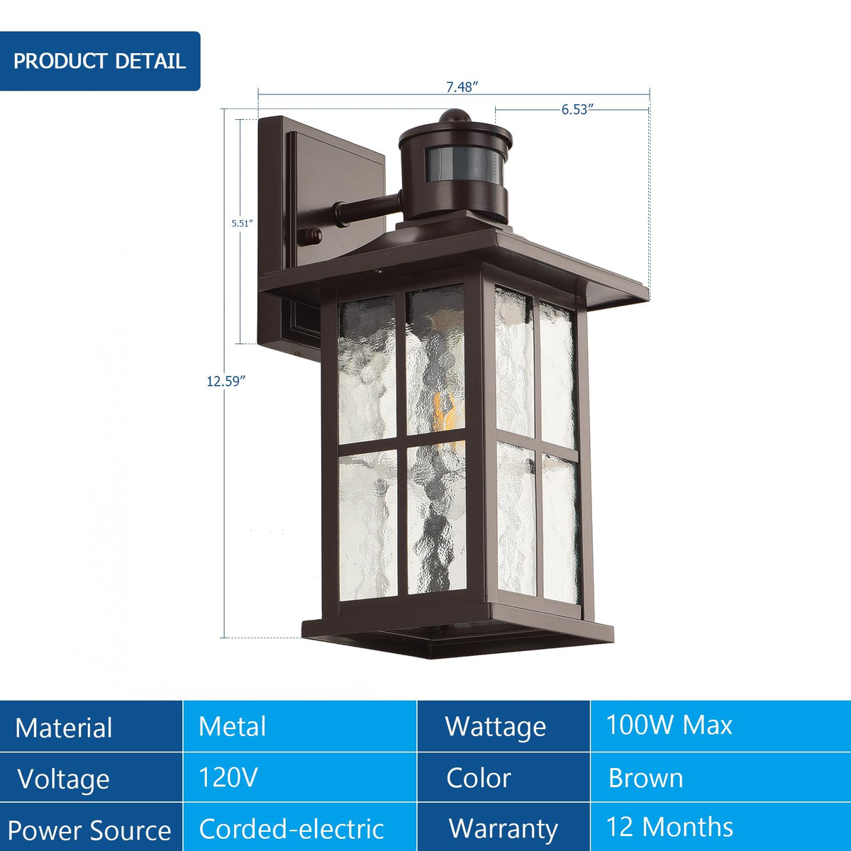 FLEDAVID carriage-style exterior lamp brightens pathways while complementing farmhouse or traditional homes