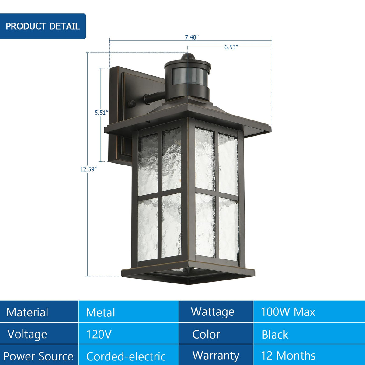 FLEDAVID easy-install outdoor light with pre-assembled parts for simple mounting.
