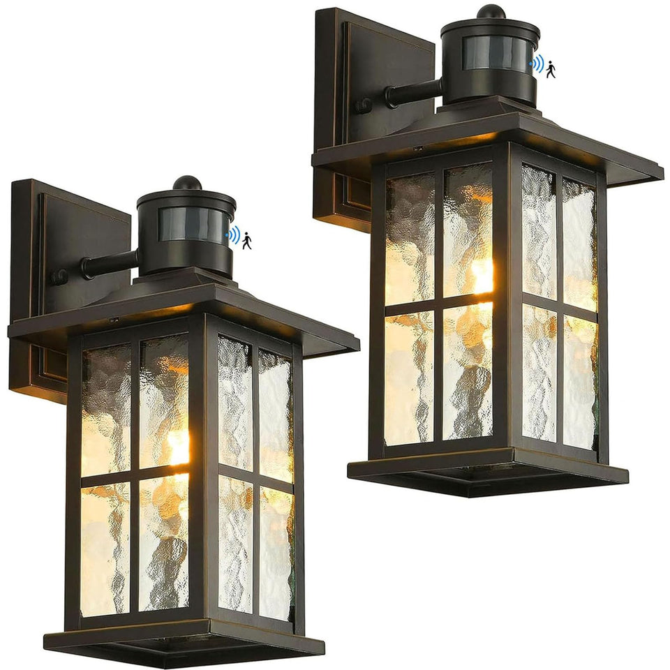 FLEDAVID porch light with dusk-to-dawn motion sensor for entryway illumination