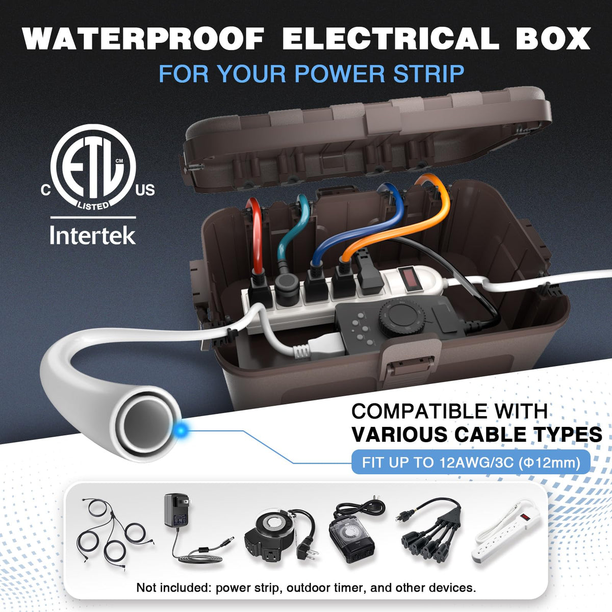 Flemoon box with sealed lid keeps connections protected from moisture.