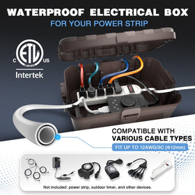 Flemoon box with sealed lid keeps connections protected from moisture.