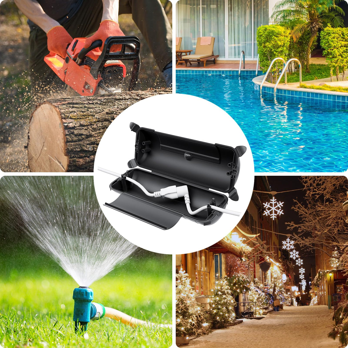 Flemoon outdoor power box suitable for garden tools and equipment