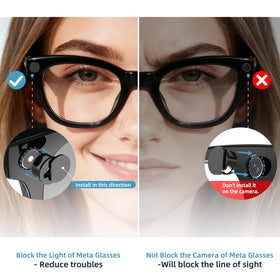 FlenKn LED light blocking cover on Ray-Ban Meta Headliner Gen2, snug fit and low profile