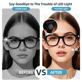 FlenKn LED light blocking cover on Ray-Ban Meta Skyler, minimizes side glare