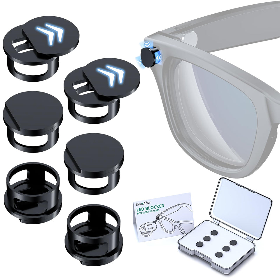FlenKn LED light blocking cover on Ray-Ban Meta Wayfarer, reduces glare and preserves privacy
