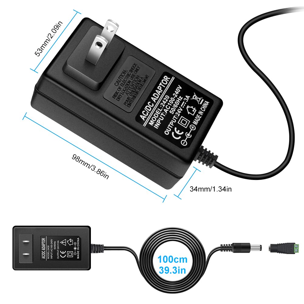 FLETERGIB 24V power supply connectors with 5.5/2.1mm plugs