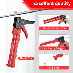 Fletrix silicone caulking tools with multi size scrapers for bathroom and kitchen gaps
