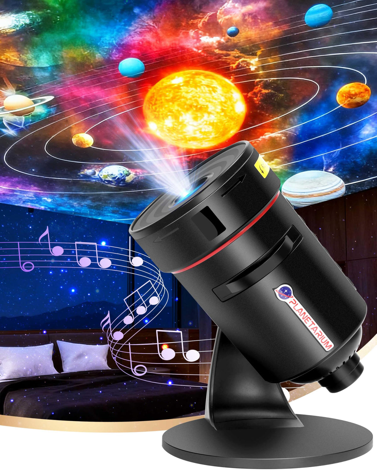FLEWKEN Galaxy Projector illuminates a vivid bedroom starfield for immersive evenings.