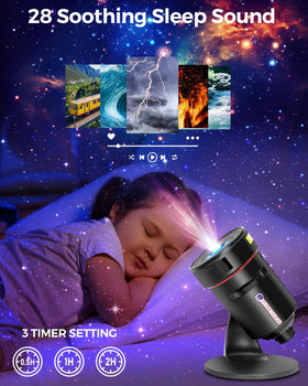 FLEWKEN Built-in speakers provide soothing sounds for sleep and study.