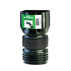 Close-up of FLEX-Drain ADP53102 fitting shows a secure soil-tight connection.