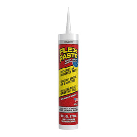 Flex Paste bottle close-up showing waterproof, paintable sealant for walls
