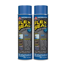 Flex Seal 14 oz blue can shown for quick leak sealing.