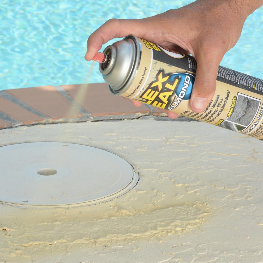 Flex Seal 14 oz Almond spray nozzle for quick repairs.