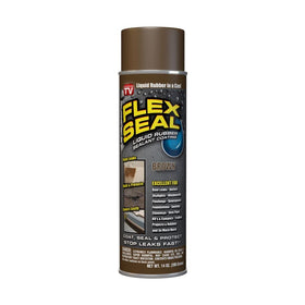 Flex Seal 14 oz brown spray can seals gutters and roofs quickly.