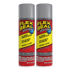 Flex Seal 14oz gray bottle for quick spray applications to stop leaks and protect surfaces.
