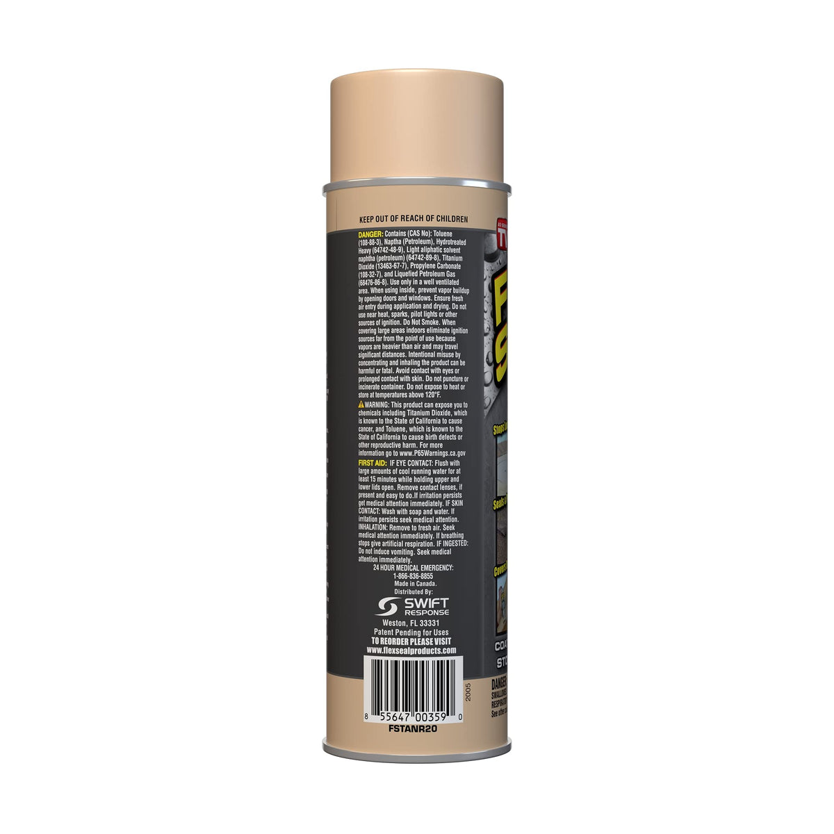 Flex Seal Almond coating action sealing cracks with flexible rubber coating.