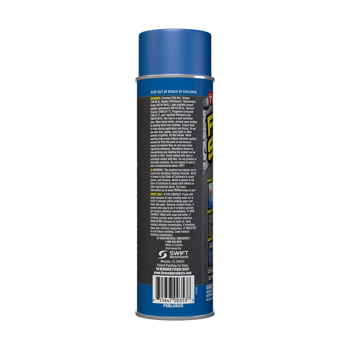 Flex Seal blue gutter sealant application demonstrating quick, watertight protection.