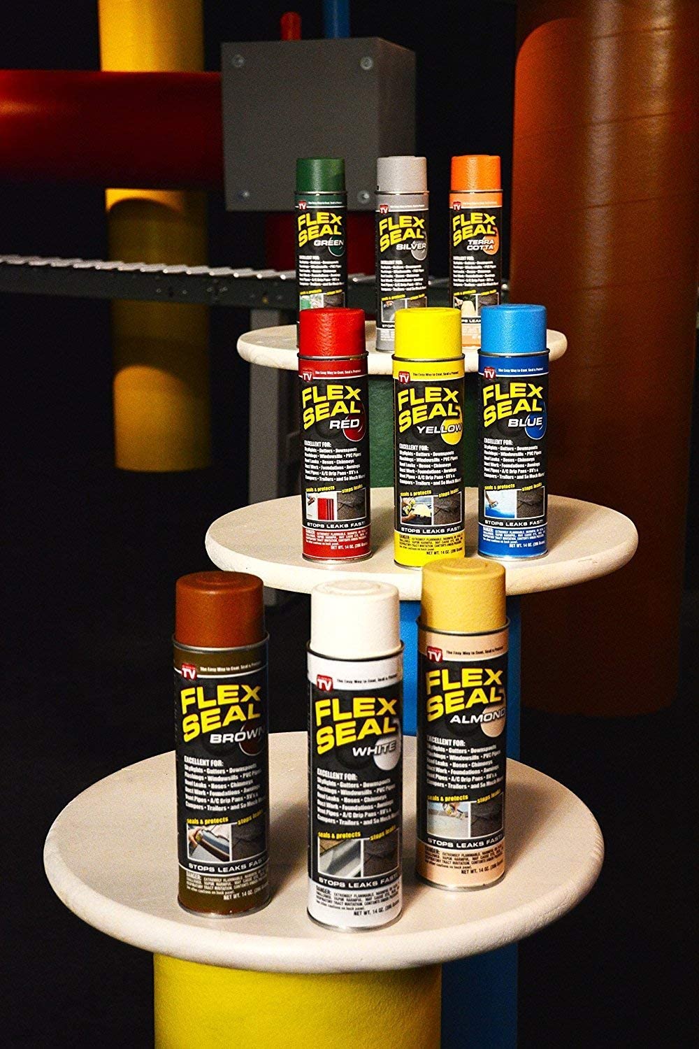 Flex Seal blue color-ready coating suitable for painted projects after drying.