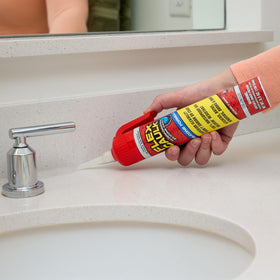 Seal around bath, kitchen, and shower areas with Flex Seal