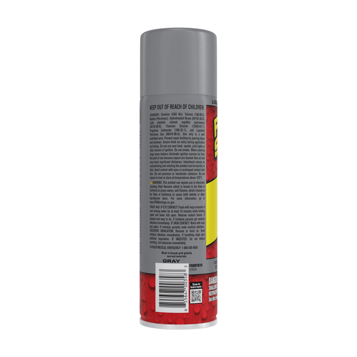 Flex Seal gray spray nozzle closeup showing easy to apply waterproof coating.