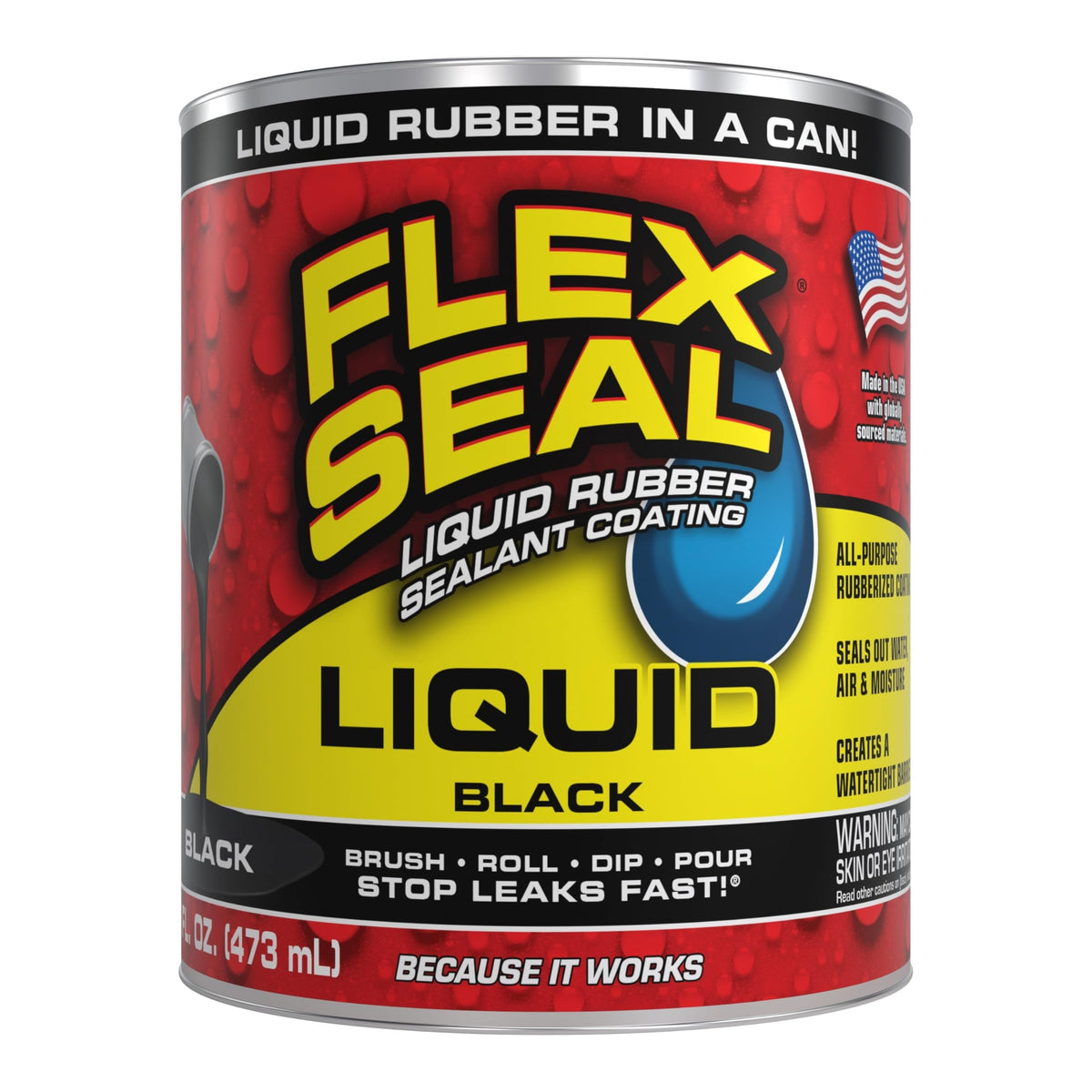 Flex Seal Liquid bottle with brush for versatile coating