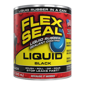 Flex Seal Liquid bottle close-up showing flexible sealant for waterproof protection