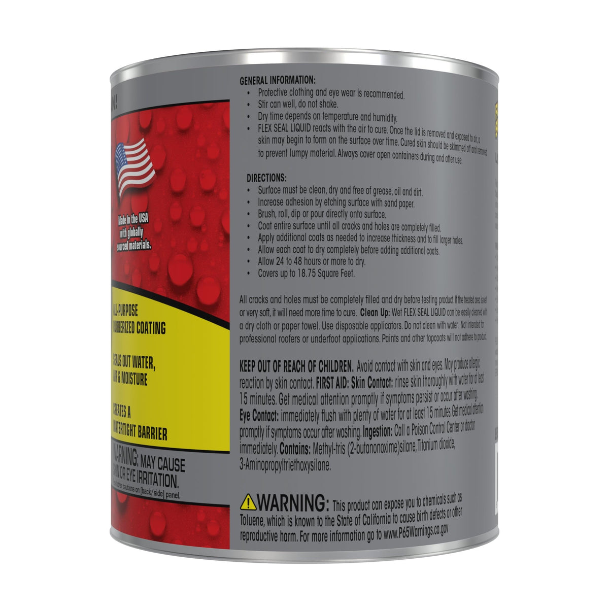 Flex Seal Liquid brush-on coating seals surfaces with a flexible, smooth finish.