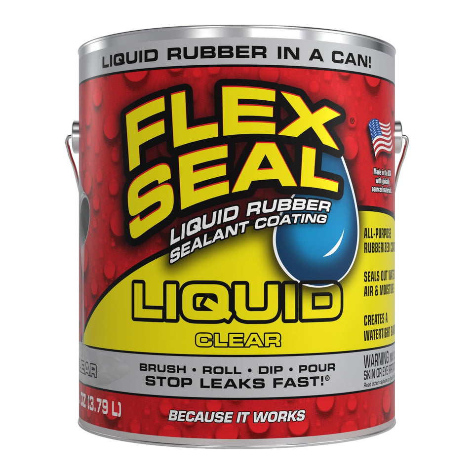 Flex Seal Liquid can application shows quick waterproofing
