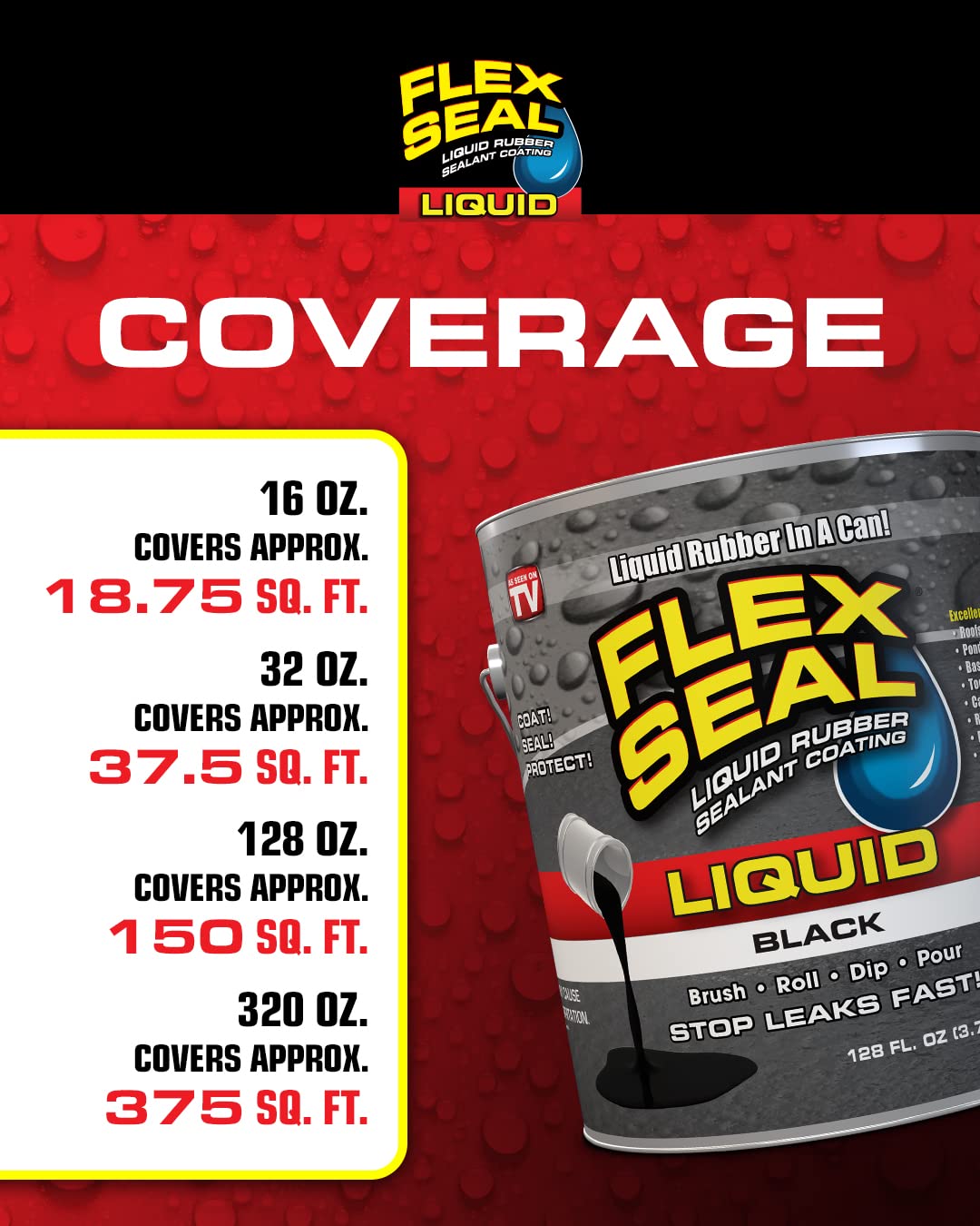 Flex Seal Liquid EPDM-rubber-coating stays flexible with temperature changes