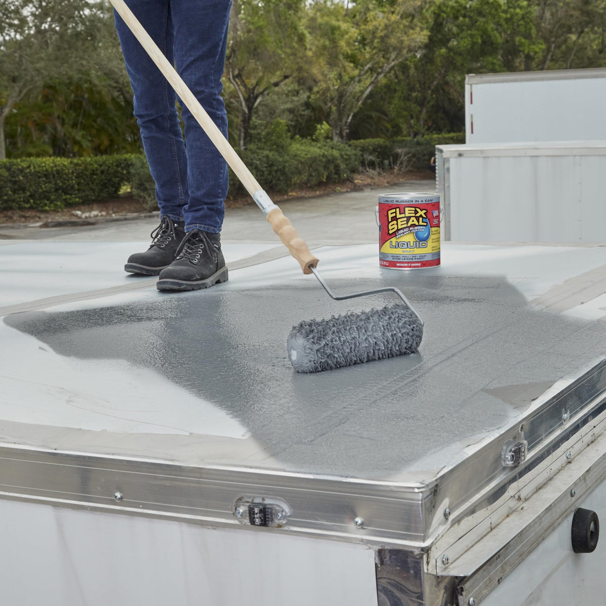 Flex Seal Liquid is suitable for roof and basement repairs.