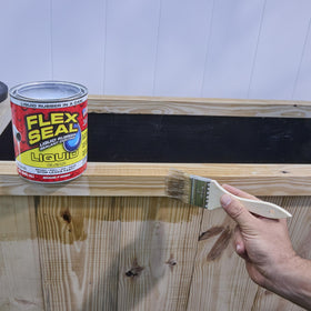 Flex Seal Liquid waterproof coating on roof provides moisture protection