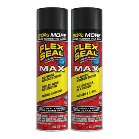 Flex Seal MAX 17 oz black can ready to seal leaks on gutters.