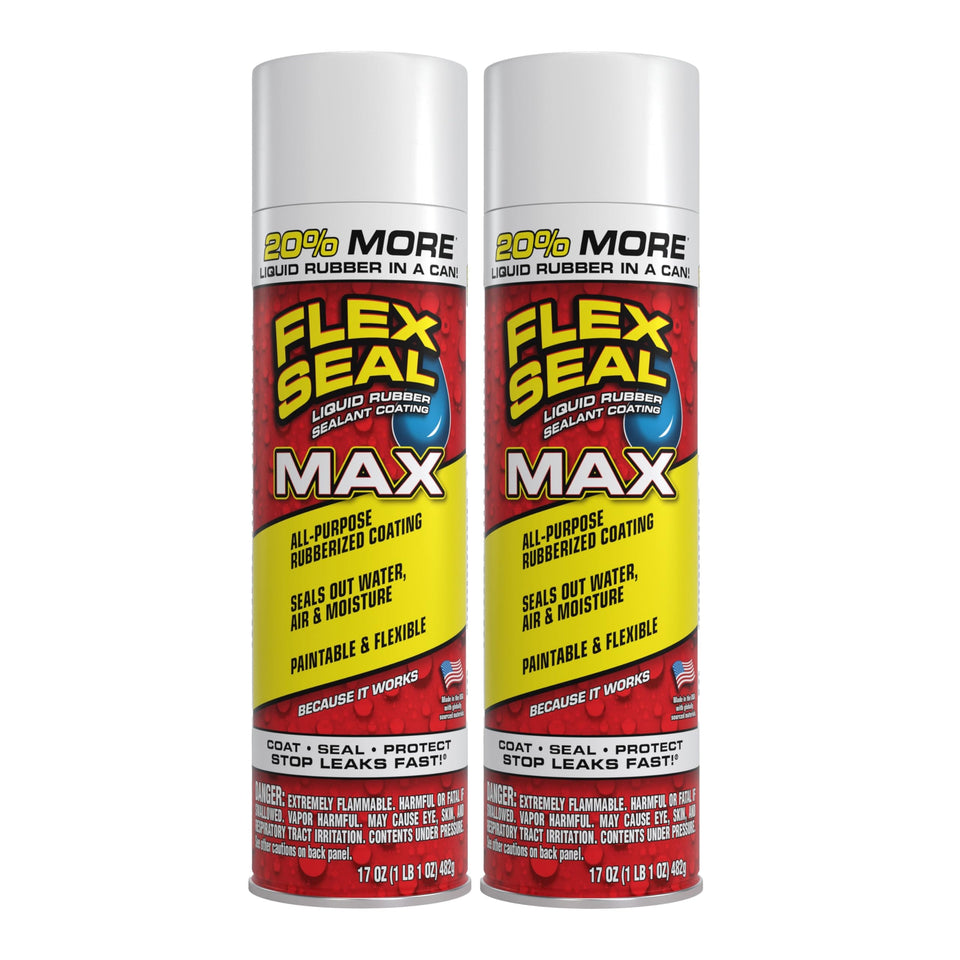 Flex Seal Max bottle white for quick leak protection on various surfaces