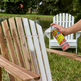 Flex Seal Max spray white applies fast to roofs and gutters for a waterproof coating
