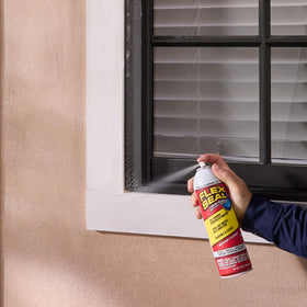 Flex Seal quick-application on wall demonstrates easy leak protection.