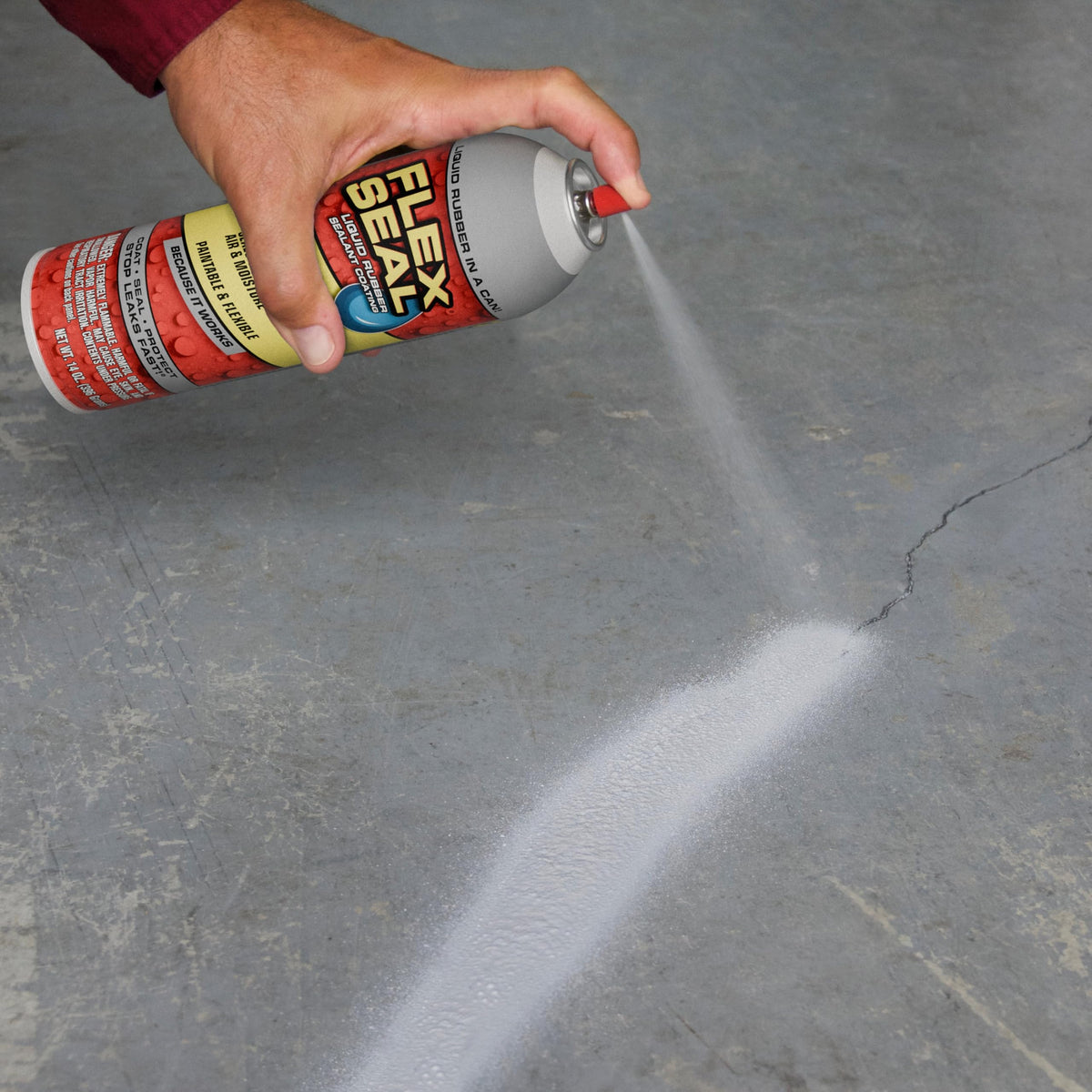 Flex Seal rubberized coating dries to a pliable film.