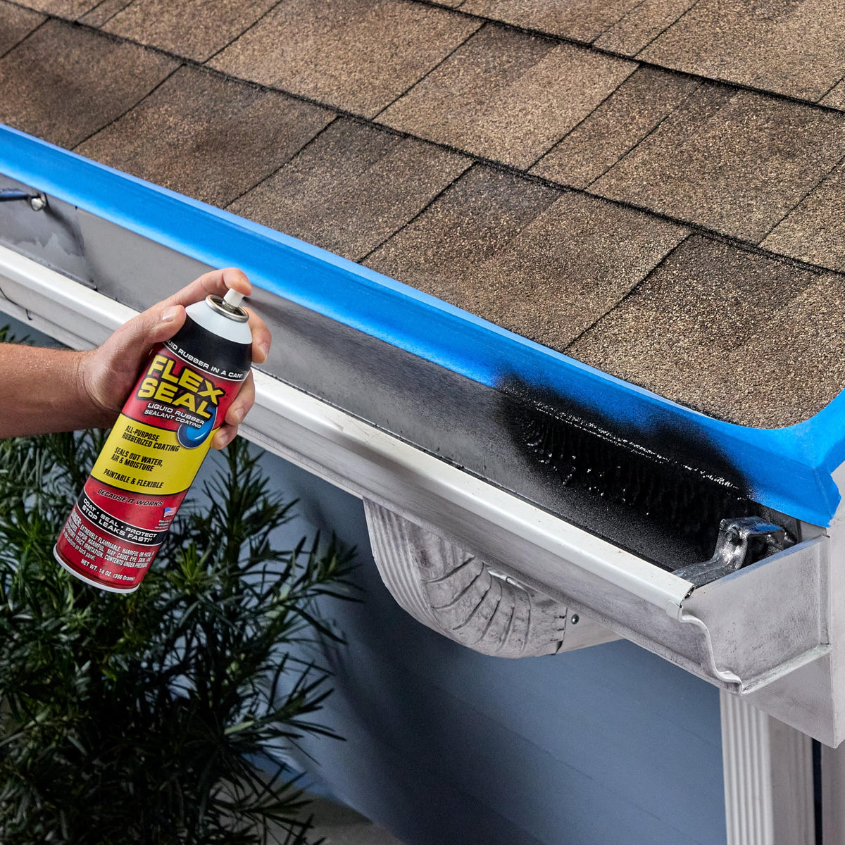 Flex Seal RV camper roof application shows versatile weatherproof coating for mobile spaces.