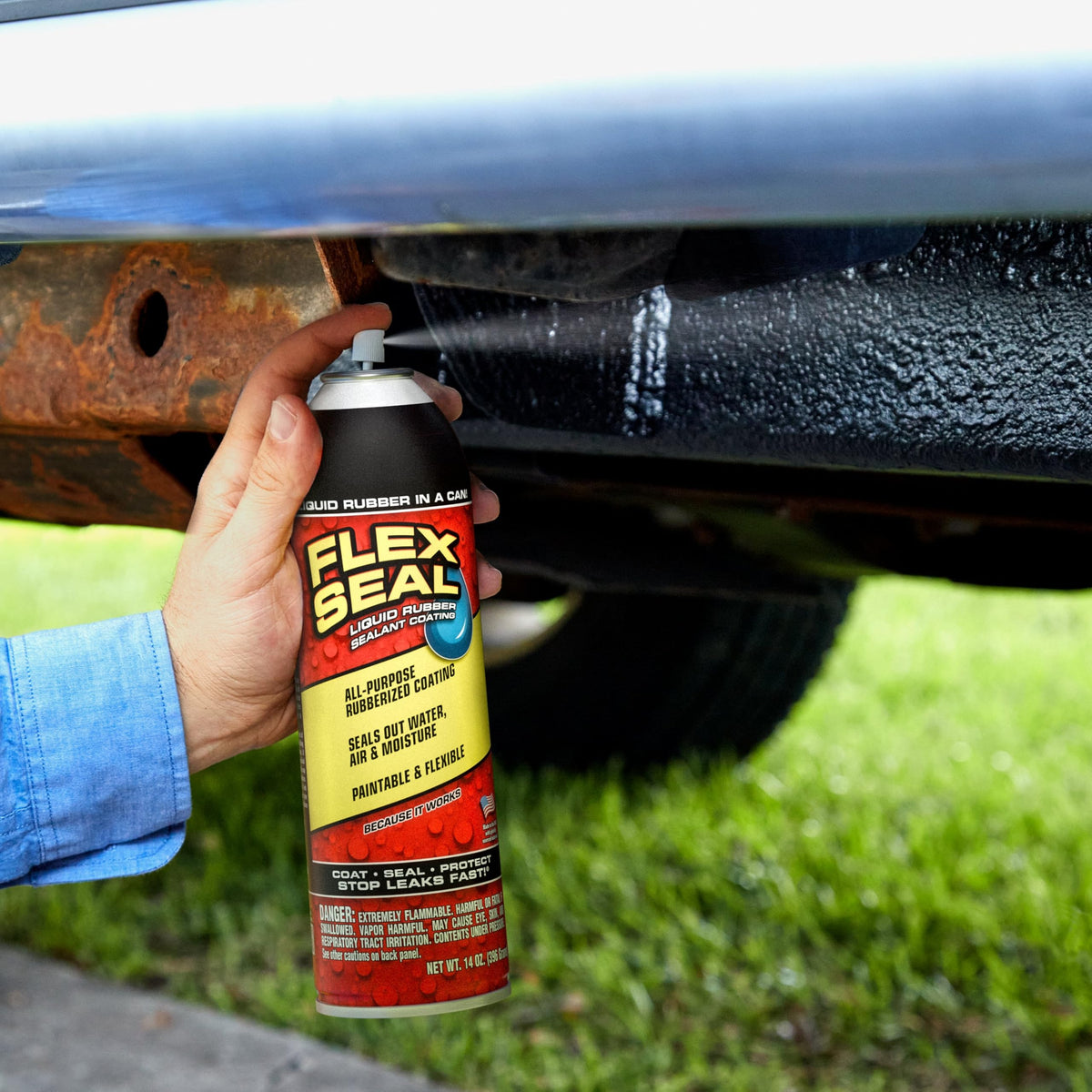 Flex Seal wet-or-dry performance seals leaks on moisture.