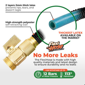 Flexi Hose double latex core shown for durability under pressure