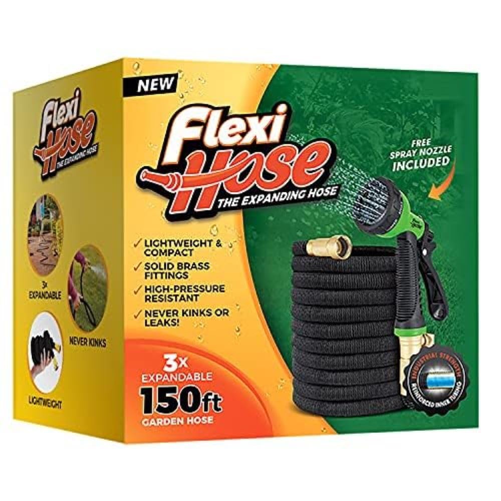 Flexi Hose multi-use scenarios including car wash and pet care.