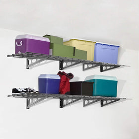 FLEXIMOUNTS 12x72 wall shelf two-shelf configuration saves space.