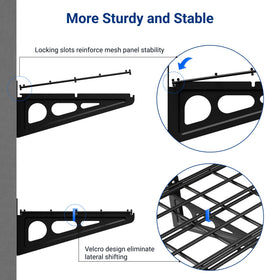 FLEXIMOUNTS 12x72 wall shelf buckle and Velcro keep brackets secure.