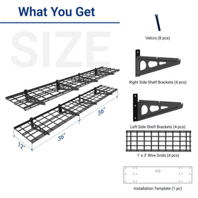 FLEXIMOUNTS 12x72 wall shelf heavy steel construction supports heavy loads.