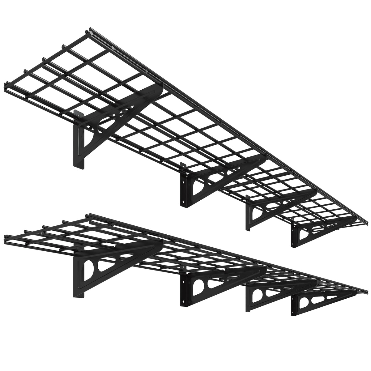 FLEXIMOUNTS 12x72 wall shelf mounted for sturdy garage storage.