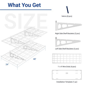 Fleximounts 24x48 inch floating shelves maximize space with ample storage.