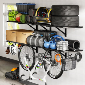 Fleximounts 2-pack shelving system ready for heavy garage storage.