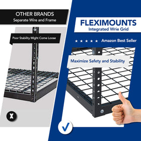 FLEXIMOUNTS 400 lb rated capacity supports heavy tools and equipment.