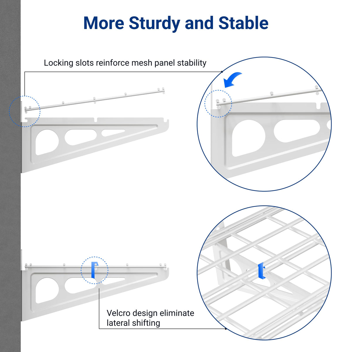 FLEXIMOUNTS buckle design with Velcro protects brackets from bending.